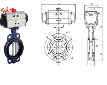 气动中线蝶阀结构图